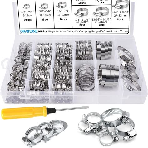 Amazon Swpeet Pcs Assorted Sizes Hose Clamps Kit Stainless