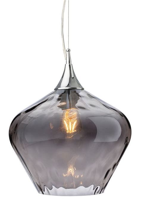 Firstlight Titan Single Ceiling Pendant Light In Polished Chrome With Smoked Glass 2930sm