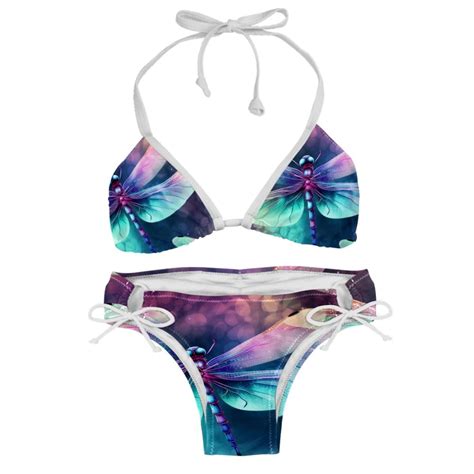 Dragonfly Detachable Sponge Adjustable Strap Bikini Set Swim Wear Pack Beach Swimsuit