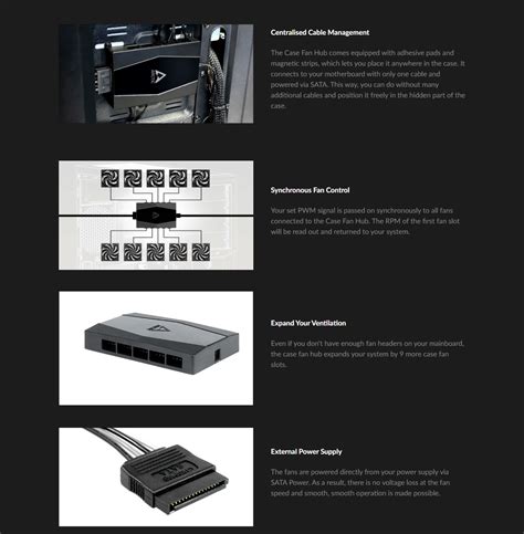 Arctic ACFAN00175A Case Fan Hub 10 Port PWM Fan Hub With SATA Power