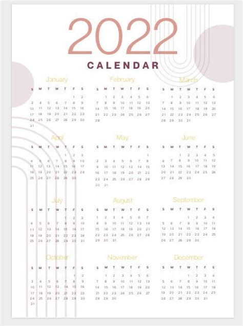 Minimalist 2022 Calendar_part 1 - Etsy