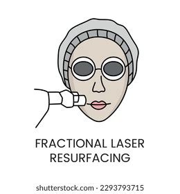 Fractional Laser Rejuvenation Vector Woman Face Stock Vector Royalty