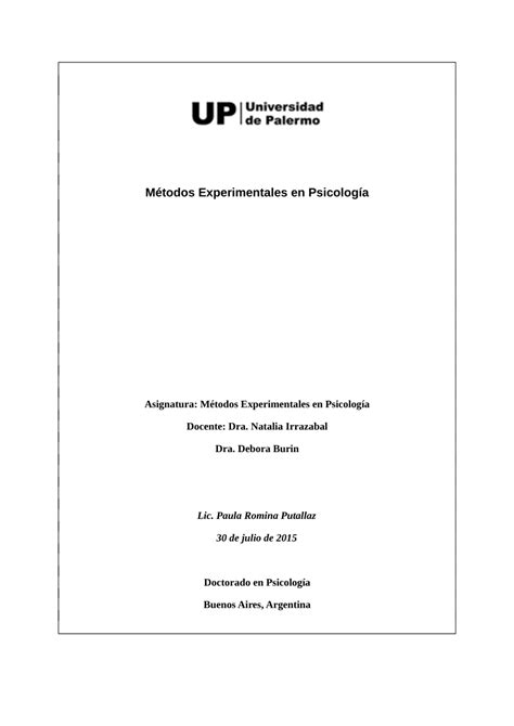 (PDF) Métodos Experimentales en Psicología