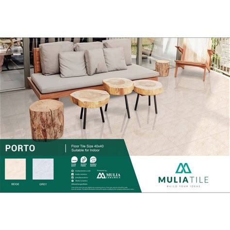 Jual Keramik Lantai Mulia X Porto Series Grey Beige Kw