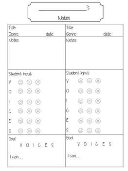 Voices Writer S Workshop Packet Reading Strategies Goal Posters Covers