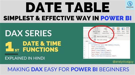 DAX SERIES Part2 How To Create DATE TABLE In Microsoft POWER BI