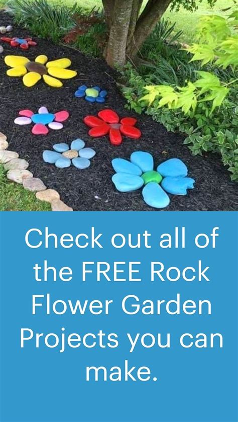 Check Out All Of The FREE Rock Flower Garden Projects You Can Make