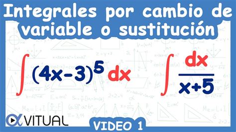 Integrales por Cambio de Variable o Sustitución Video 1 YouTube