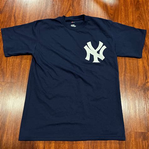 Majestic Youth New York Yankees Navy Jersey Shirt Xl Baseball Mlb Boys