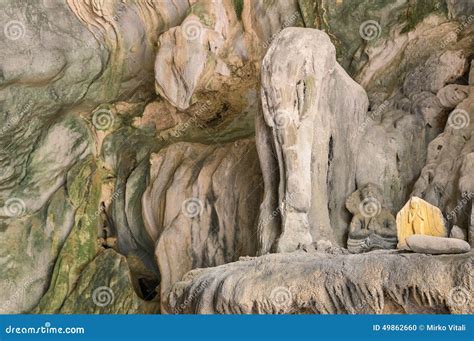 Detail Of Rock Formation At Elephant Cave In Vang Vieng Stock Photo