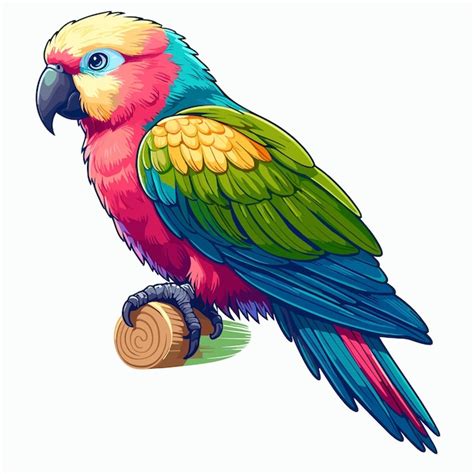 Premium Vector A Colorful Parrot Cartoons Generated Ai