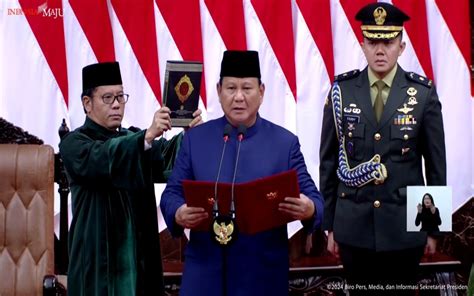 Prabowo Subianto Angkat Sumpah Jawatan Sebagai Presiden Indonesia Bagi Penggal 2024-2029 ...