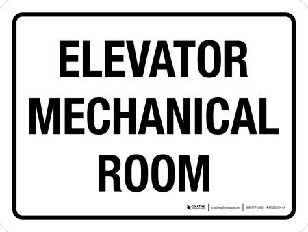 Elevator Mechanical Room White Landscape - Wall Sign