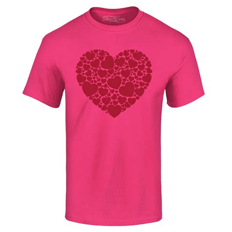 Shop4ever Mens Red Heart Love Cloud Valentines Day Graphic T Shirt