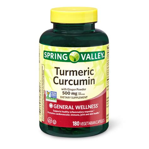 Spring Valley Turmeric Curcumin Vegetarian Capsules With Ginger Powder