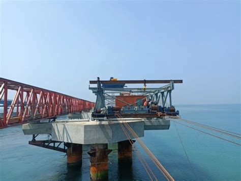 New Pamban Bridge construction progresses swiftly: Enhancing ...