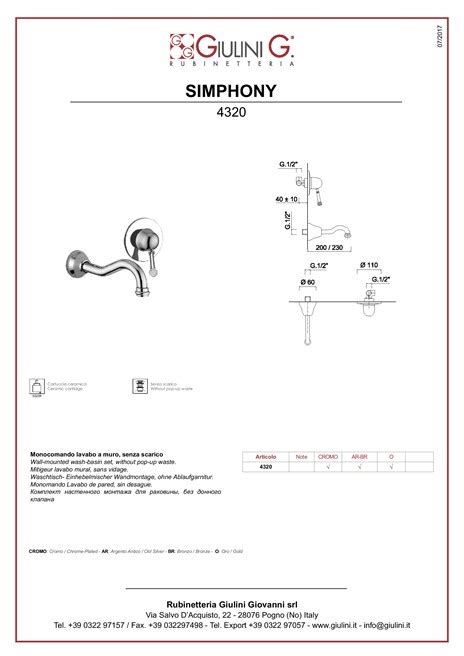 Miscelatore Per Lavabo A Fori A Muro Monocomando Symphony