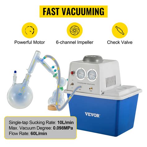 Vevor Lab Multi Purpose Water Circulating Vacuum Pump15l With 2 Off Gas Tapsstainless Vacuum