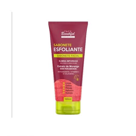 Sabonete Esfoliante Facial Extrato De Morango Face Beautiful Fb