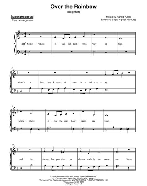 Printable Piano Sheet Music For Beginners