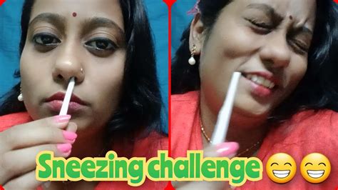 Sneezing Challenge😁🤧😂 Requested Video Moumitas Magic Youtube