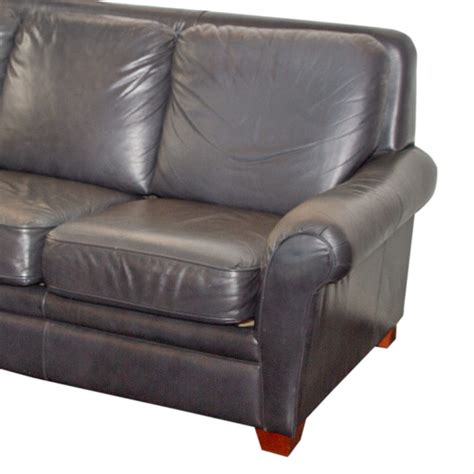 LA-Z-BOY 2 Piece Chaise Sectional Sofa in Charcoal Leather | Grandview ...