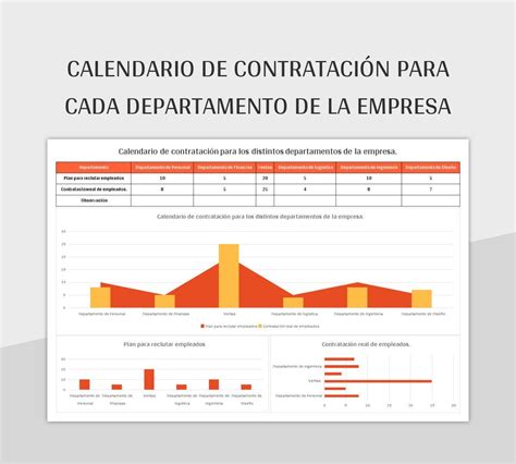 Plantilla De Excel Calendario De Contrataci N Para Cada Departamento De