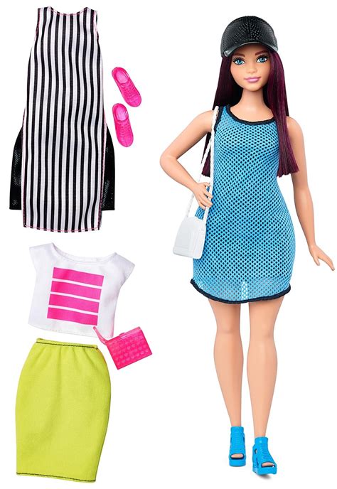 Barbie Fashionista Curvy Dark Haired Doll With 2 Additional Outfits Ebay