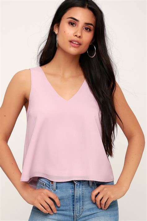 Cute Lavender Top Tie Back Top Cropped Tank Top Lulus