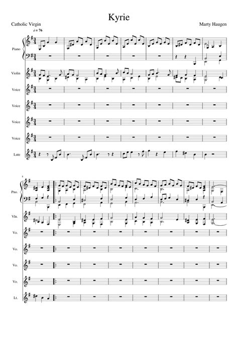 Mass Of Remembrance Penitential Act Marty Haugen Kyrie Instrumental Sheet Music For Piano