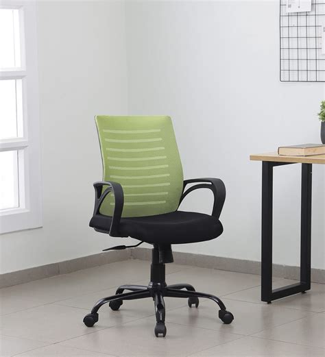 Buy Atom Breathable Mesh Ergonomic Chair In Black Green Colour At 32