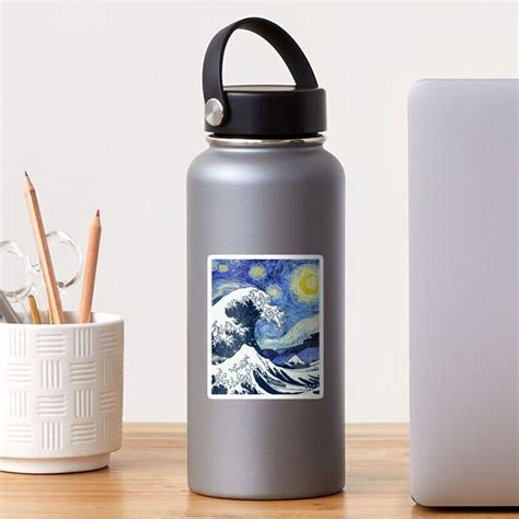 Great Wave Off Kanagawa Starry Night Sticker For Sale By Ind3finite