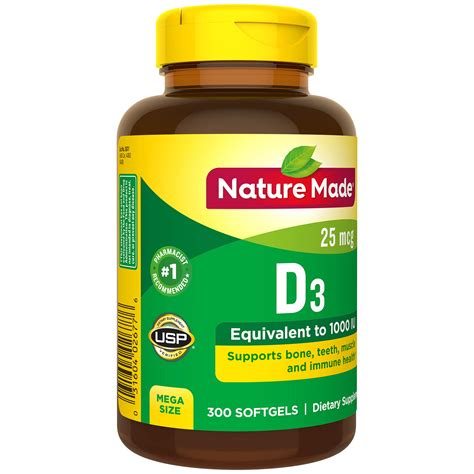 Nature Made Vitamin D Iu Mcg Softgels Count For Bone