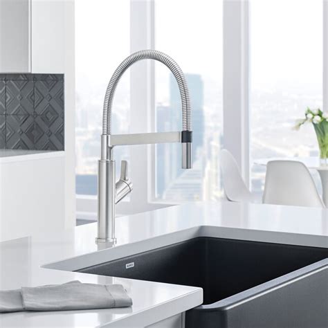 Blanco Solenta Pvd Steel Single Handle Pull Down Kitchen Faucet With