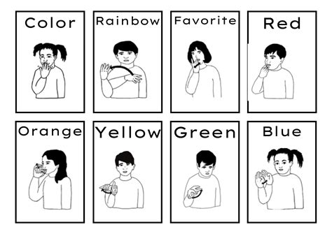 ASL Colors Flashcards B/W & Color Boarders | Made By Teachers