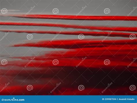 Colorful Dramatic Fiery Orange Red Clouds Stock Illustration