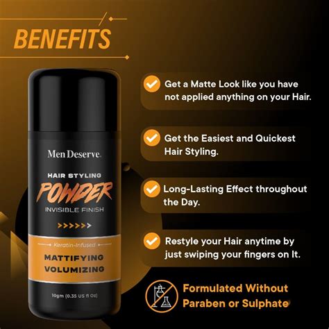 Buy Men Deserve Hair Styling Powder For Strong Hold Online