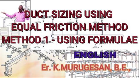 Duct Sizing Using Equal Friction Method Method 1 Using Formulae In English Youtube