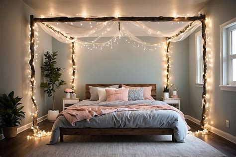 Premium Photo Diy Fairy Light Canopy Bed