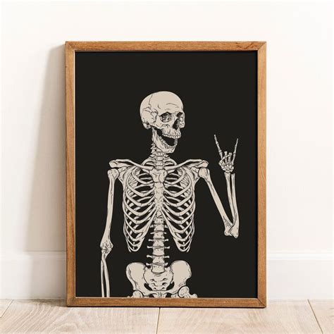 Funny Skeleton Print Digital Download Halloween Printable Etsy