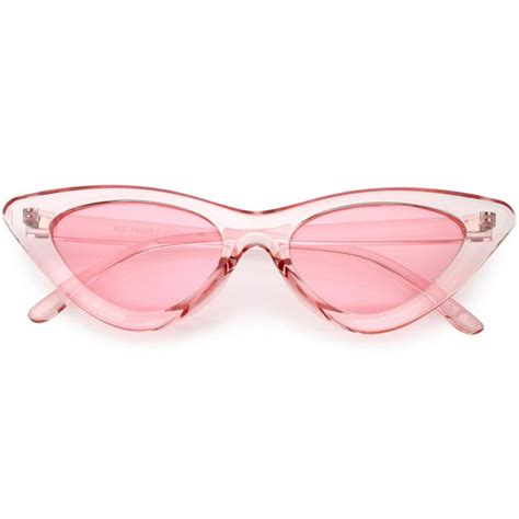 Sunglass La Womens Exaggerated Translucent Cat Eye Sunglasses Color