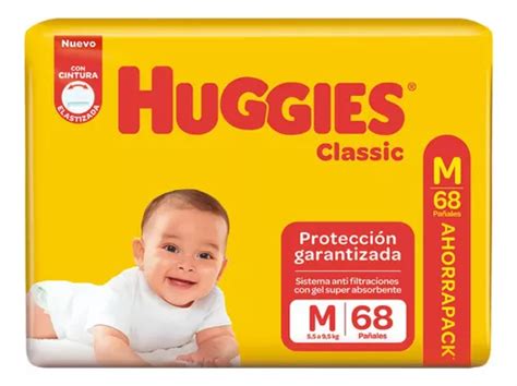 Huggies Classic pañales triple proteccion M 68 unidades