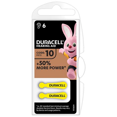 Duracell Hearing Aid Type Batteries Size 10