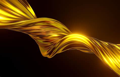 Premium Photo D Rendering Abstract Gold Waves Background And