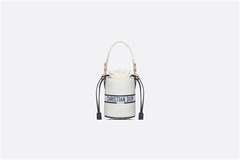 Micro Dior Vibe Bucket Bag White Calfskin Dior