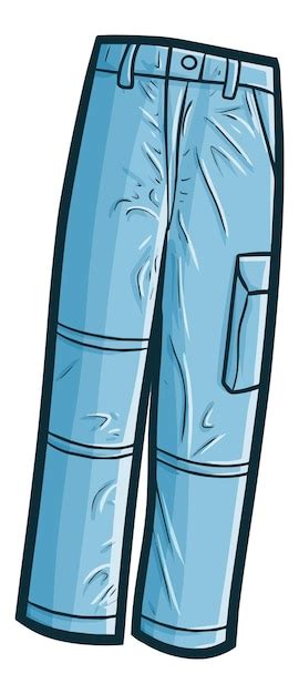 Premium Vector Cool Light Blue Long Pants Cartoon Illustration