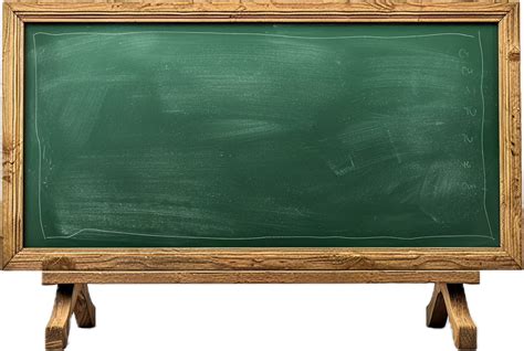 Empty Green Chalkboard With Wooden Frame 46542922 Png