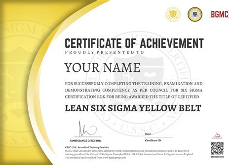 Lean Six Sigma Yellow Belt – BGMC – CSSC Accredited Examination