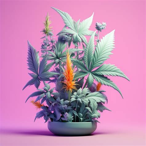 Premium AI Image | cartoon 3d rendering of marijuana