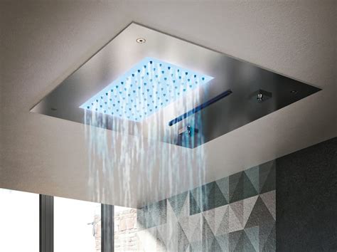 Ceiling Mounted Square Overhead Shower Multi Sensory Shower Head By Gruppo Geromin